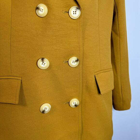 Gestuz LizaGZ Double Breasted Blazer Boxy Fit Relaxed Sz 36Small Mustard Yellow - Picture 7 of 15